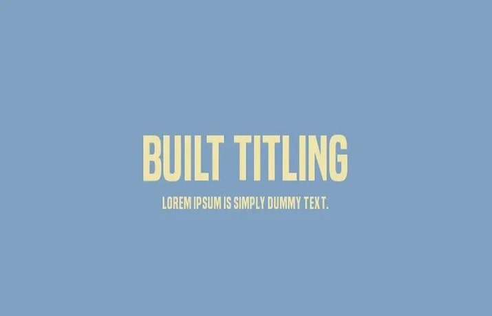 Built Titling Font Family Free Download