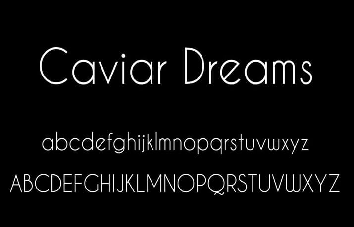 Caviar Dreams Font Free Download