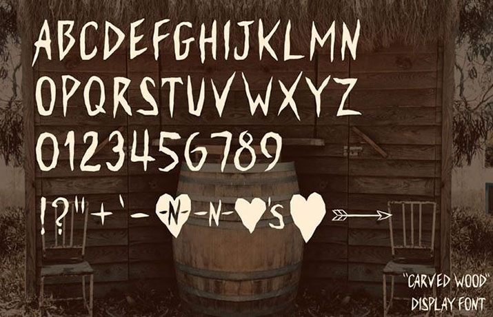 Carved Wood Font Free Download