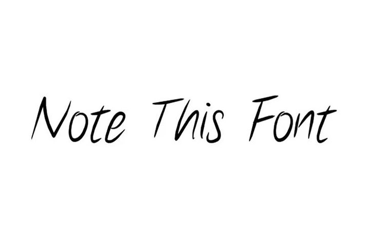 Note This Font Family Free Download